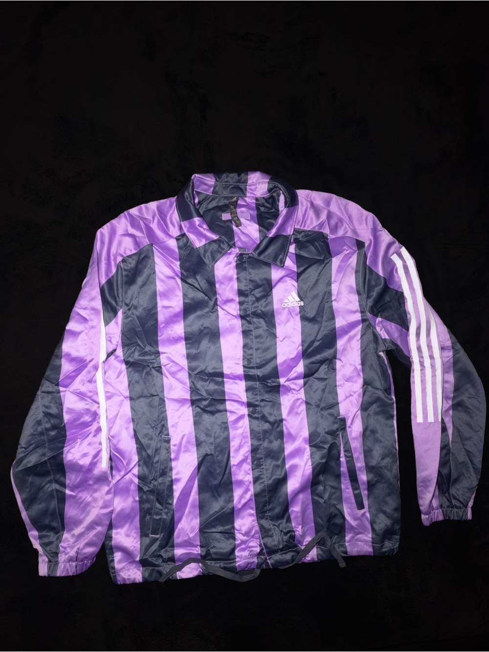 Adidas Violet Fusion Satin Coaches Jacket M IB8392